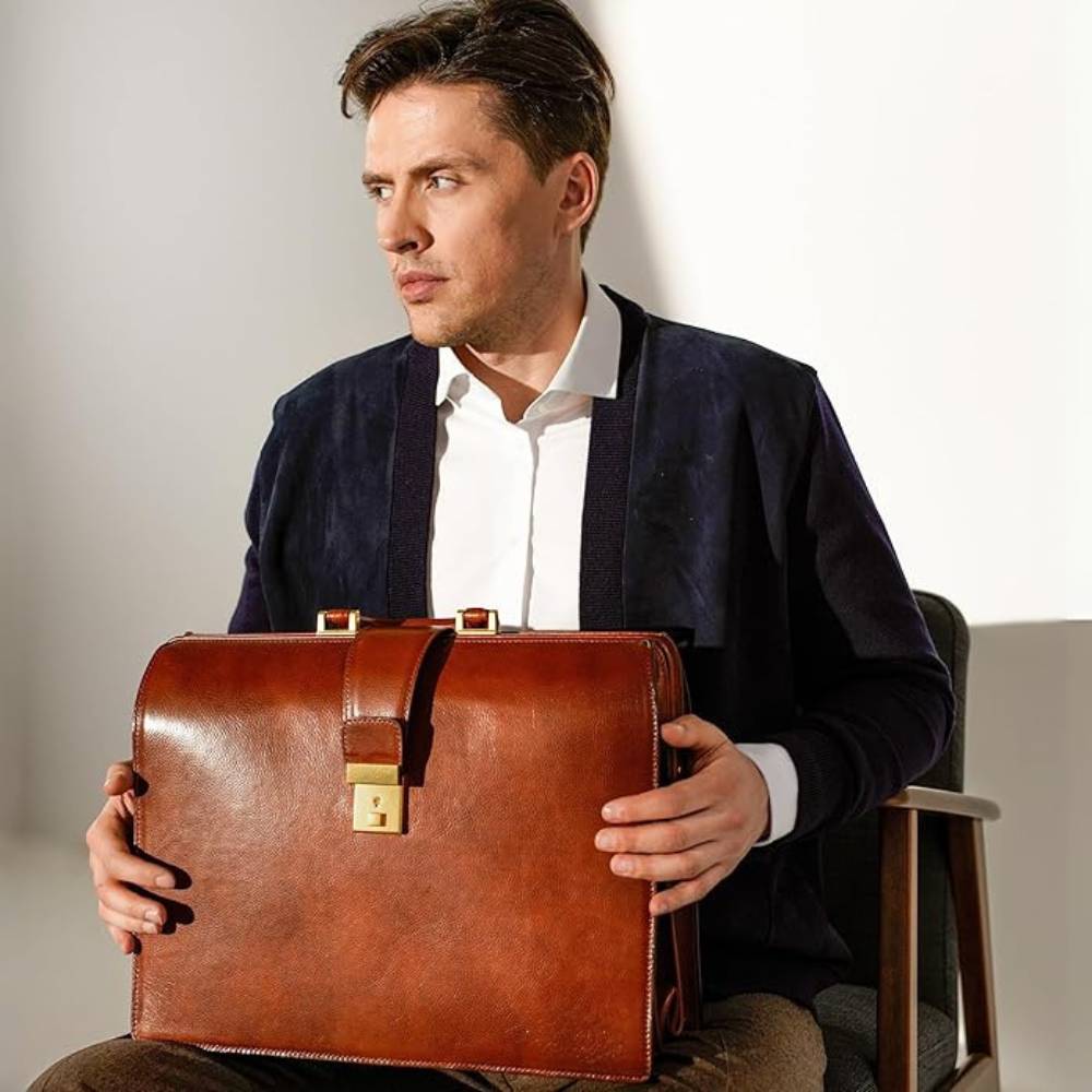 Leather Lawyer Briefcase: image 2