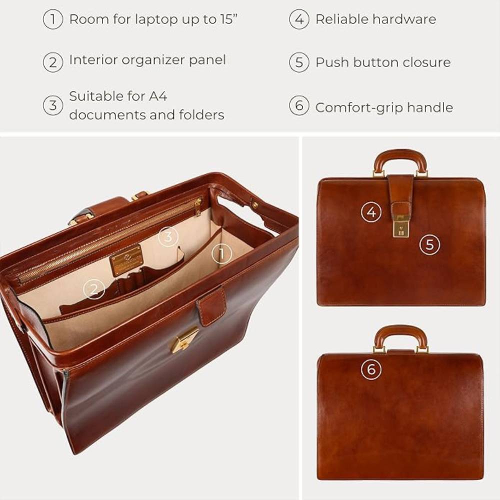 Leather Lawyer Briefcase: image 5