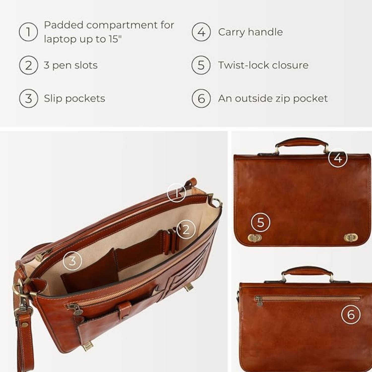 Men's Leather Briefcase: image 3